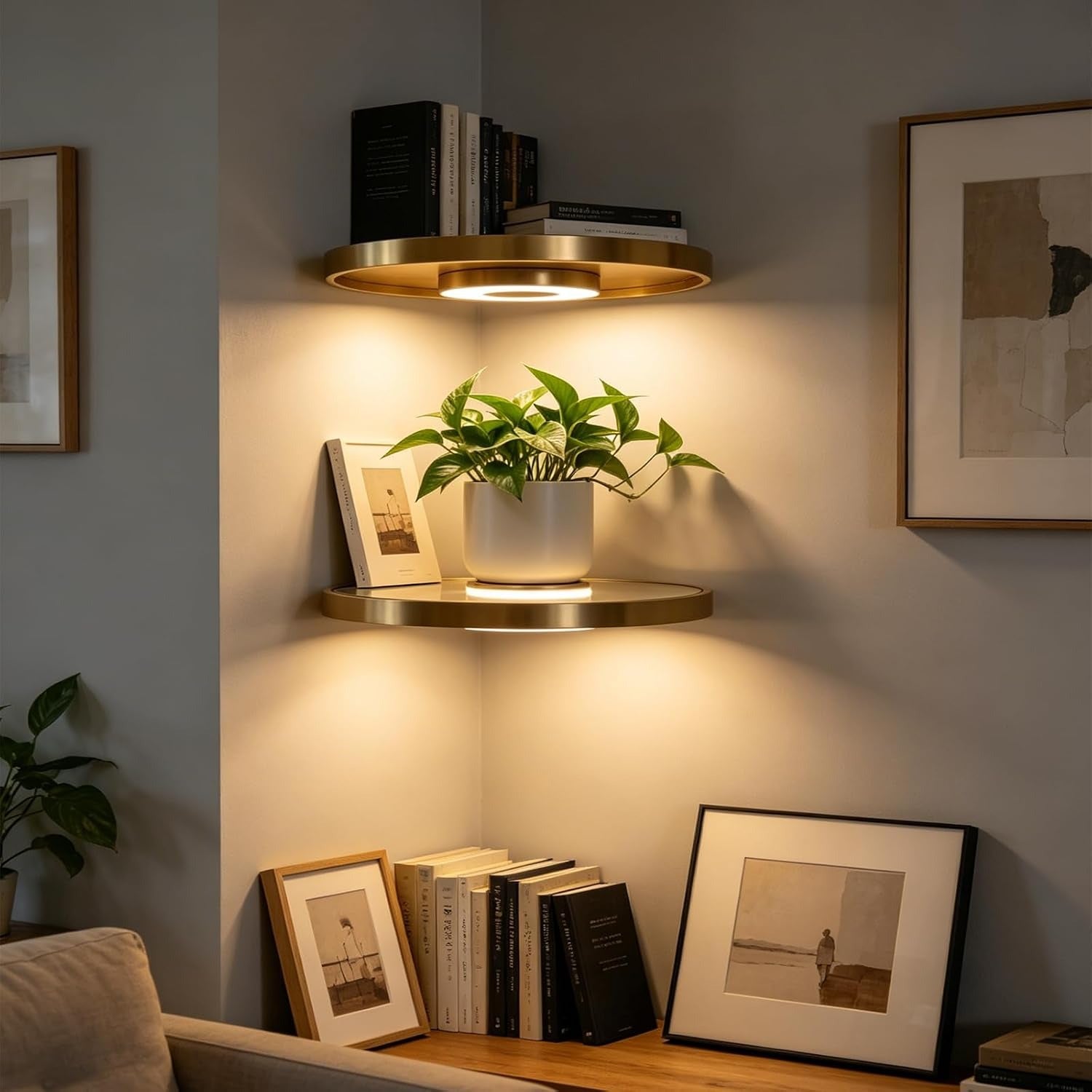 Johdoton LED-Hylly - cordless led shelf living room
